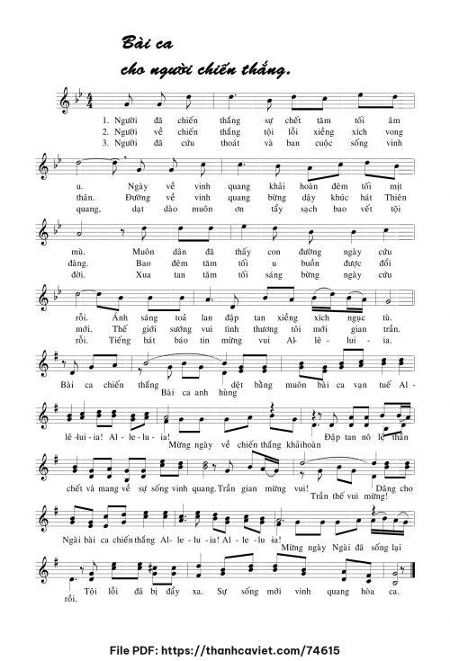 Bài ca cho người chiến thắng - Lm. Văn Chi - trang 1