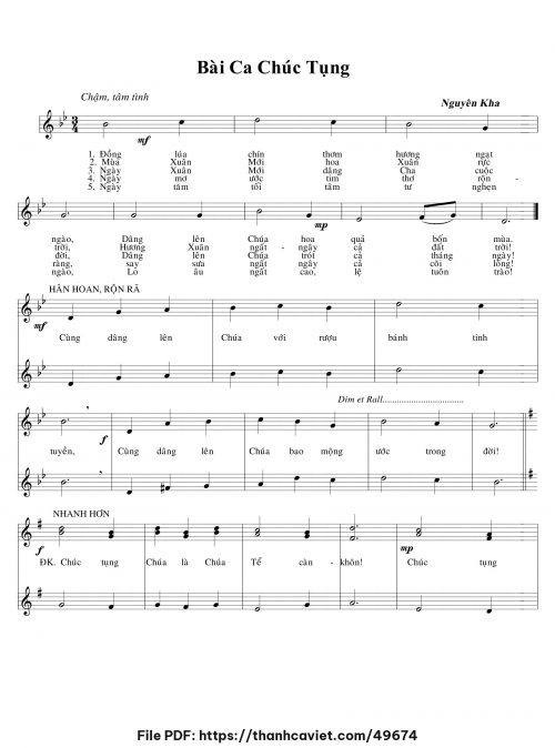 Bài ca chúc tụng - Nguyên Kha - trang 1
