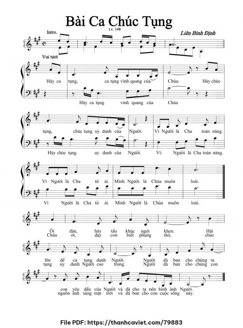 Bài ca chúc tụng - Liên Bình Định - trang 1