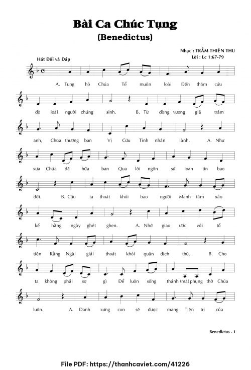 Bài ca chúc tụng - Trầm Thiên Thu - trang 1