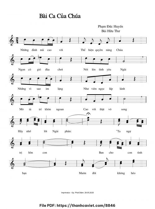 Bài ca của Chúa - Phạm Đức Huyến - Bùi Hữu Thư - trang 1