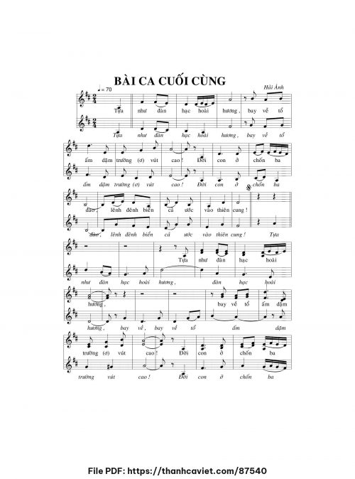 Bài ca cuối cùng - Hải Ánh - trang 1