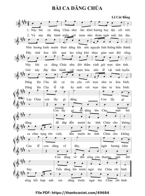 Bài ca dâng Chúa - Lê Cát Bằng - trang 1