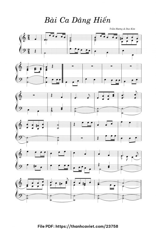 Bài ca dâng hiến - Sr. Trầm Hương - Lm. Dao Kim - trang 1