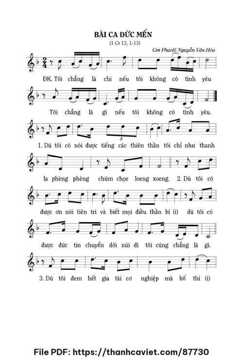 Bài ca Đức Mến - Gm. Nguyễn Văn Hòa - trang 1