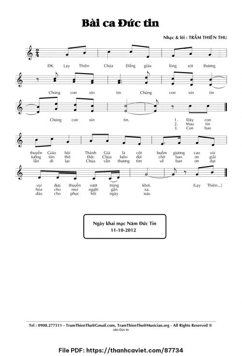Bài ca Đức tin - Trầm Thiên Thu - trang 1