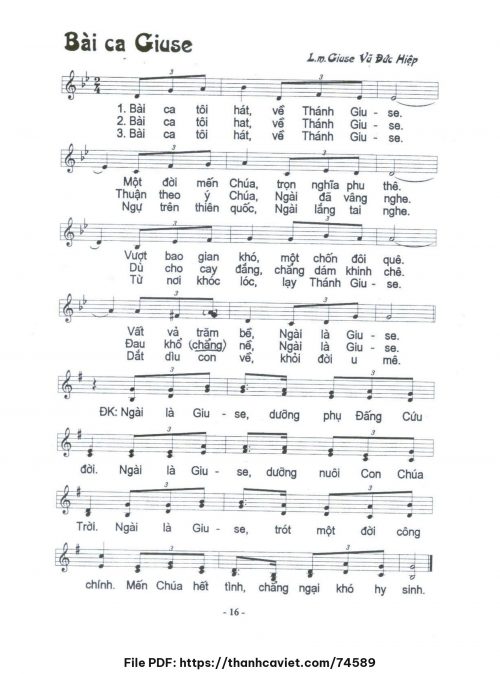 Bài ca Giuse - Lm. Vũ Đức Hiệp - trang 1