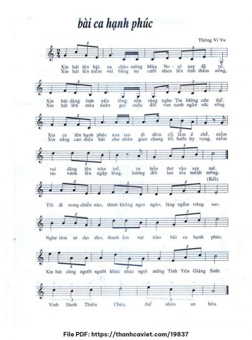 Bài ca hạnh phúc - Thông Vi Vu - trang 1