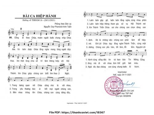 Bài ca hiệp hành - Phanxicô - trang 1