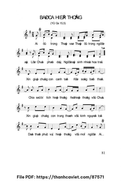 Bài ca hiệp thông - Lm. Nguyễn Duy - trang 1