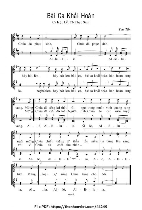 Bài ca khải hoàn - Duy Tân - trang 1