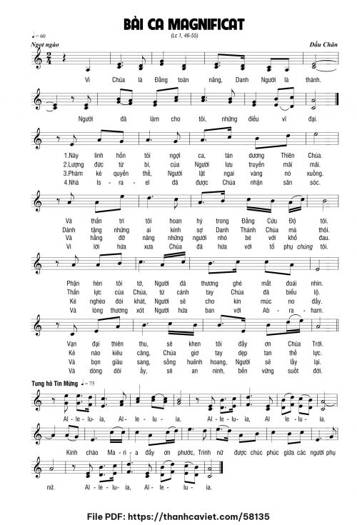 Bài ca Magnificat - Dấu Chân - trang 1