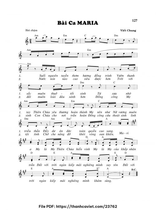 Bài ca Maria - Viết Chung - trang 1