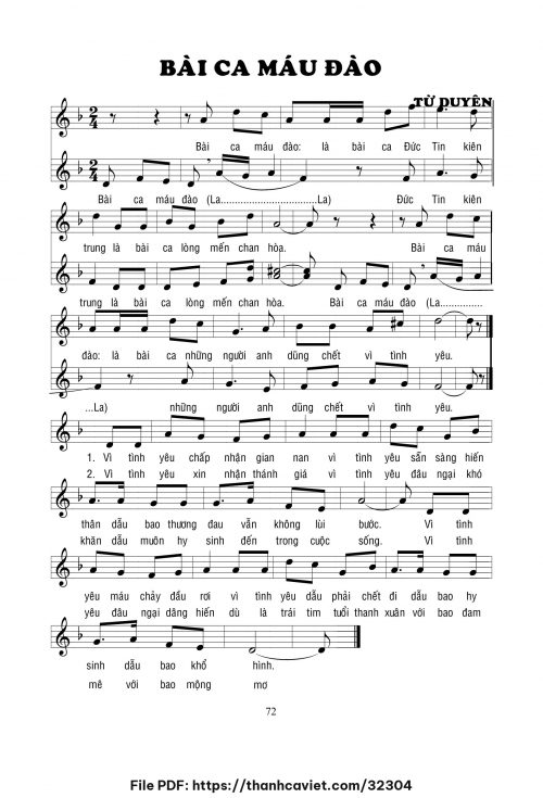 Bài ca máu đào - Lm. Từ Duyên - trang 1