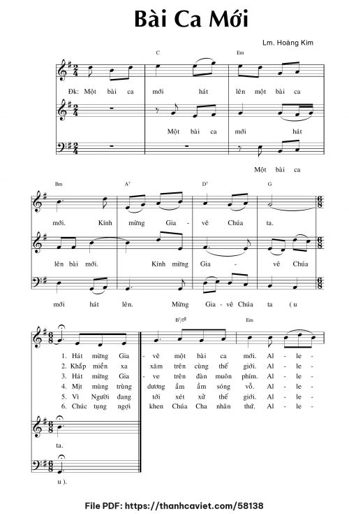 Bài ca mới - Lm. Hoàng Kim - trang 1