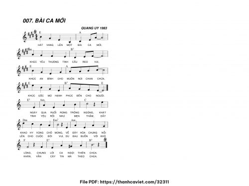 Bài ca mới - Lm. Quang Uy - trang 1