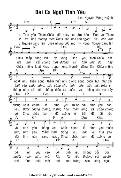 Bài ca ngợi tình yêu - Lm. Nguyễn Mộng Huỳnh - trang 1