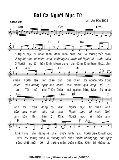 Bài ca người mục tử - Lm. Ân Đức - trang 1