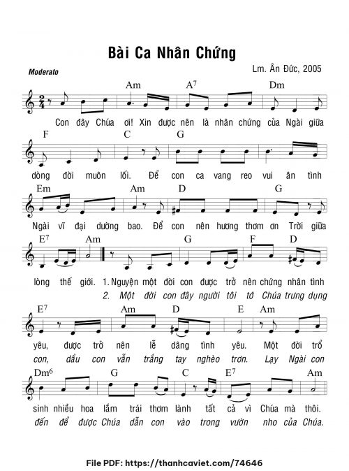 Bài ca nhân chứng - Lm. Ân Đức - trang 1