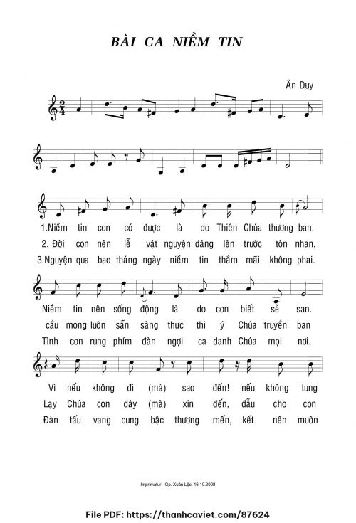 Bài ca niềm tin - Ân Duy - trang 1
