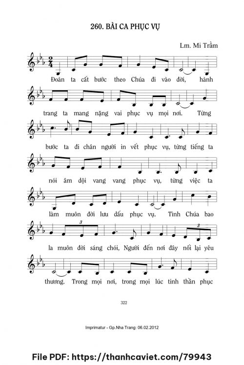 Bài ca phục vụ - Lm. Mi Trầm - trang 1