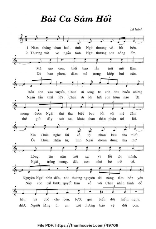 Bài ca sám hối - Lữ Hành - trang 1