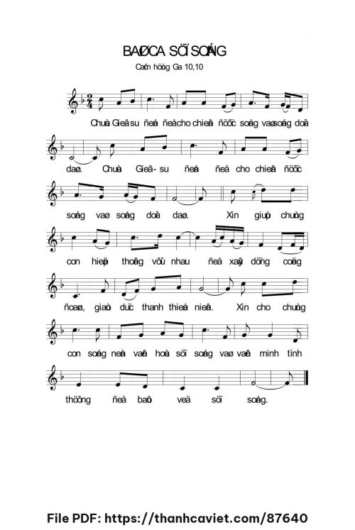 Bài ca sự sống - Lm. Nguyễn Duy - trang 1
