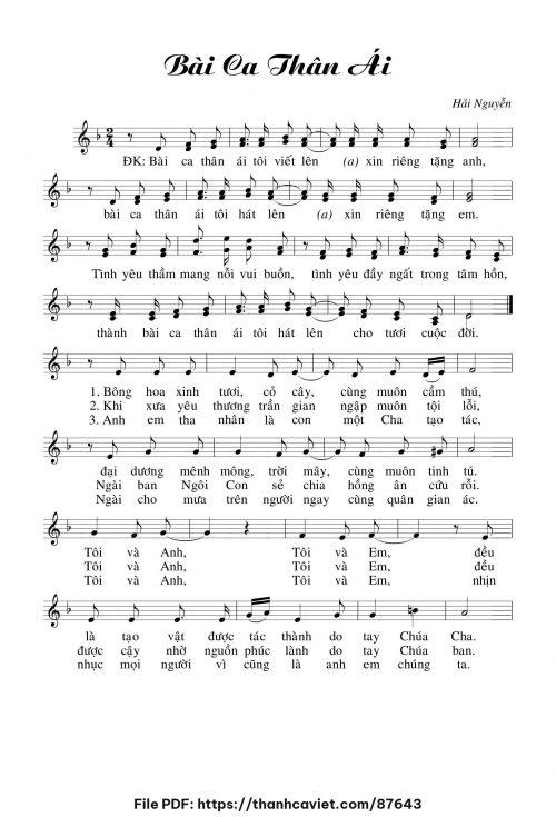 Bài ca thân ái - Hải Nguyễn - trang 1