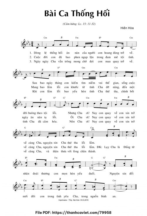 Bài ca thống hối - Sr. Hiền Hòa - trang 1