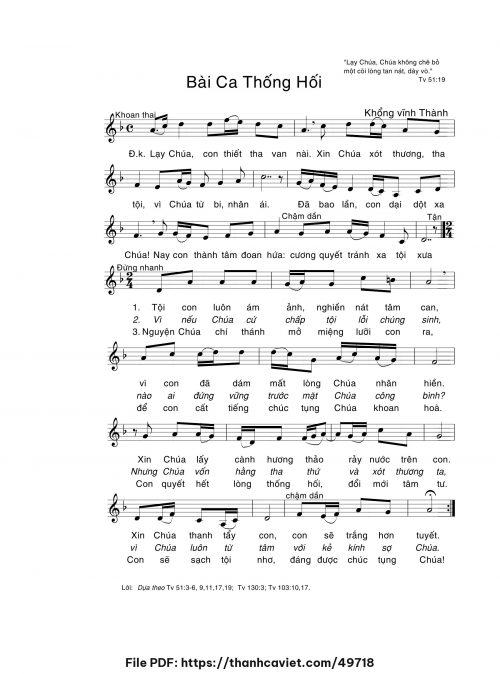 Bài ca thống hối - Khổng Vĩnh Thành - trang 1