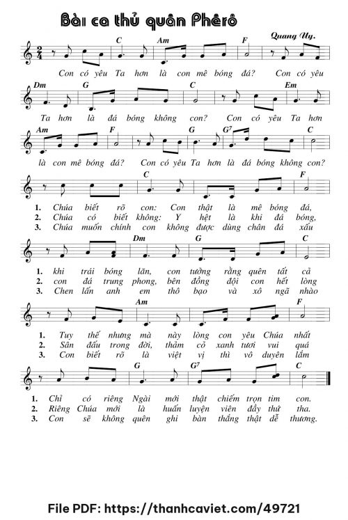 Bài ca thủ quân Phêrô - Lm. Quang Uy - trang 1