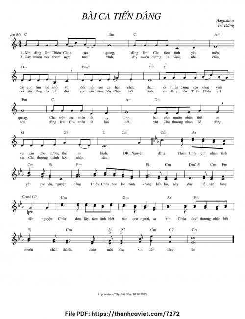 Bài ca tiến dâng - Augustino Trí Dũng - trang 1