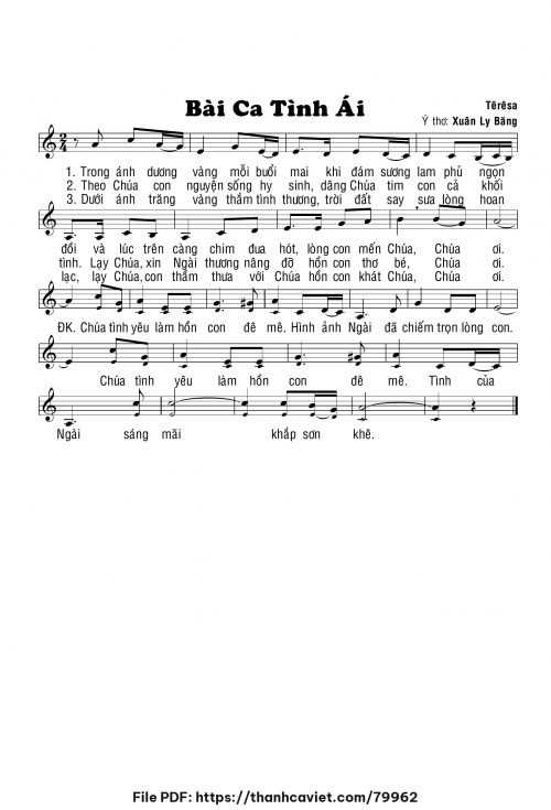 Bài ca tình ái - Sr. Têrêsa - trang 1