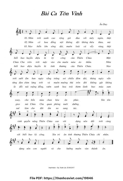 Bài ca tôn vinh - Ân Duy - trang 1