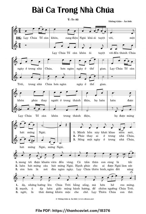 Bài ca trong nhà Chúa - Lm. Ân Đức - Thông Giáo - trang 1