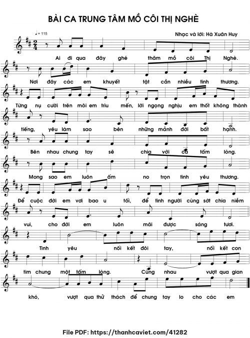 Bài ca Trung Tâm Mồ côi Thị Nghè - Hà Xuân Huy - trang 1