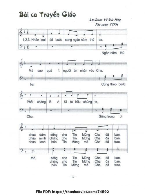 Bài ca truyền giáo - Lm. Vũ Đức Hiệp - trang 1