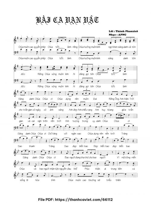 Bài ca vạn vật - Nhạc sỹ khác - trang 1