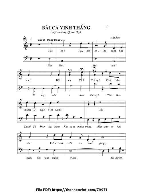 Bài ca vinh thắng - Hải Ánh - trang 1