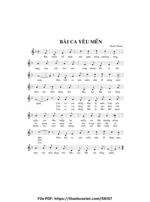 Bài ca yêu mến - Thanh Thanh - trang 1