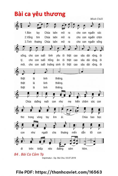 Bài ca yêu thương - Lm. Minh Chiết - trang 1