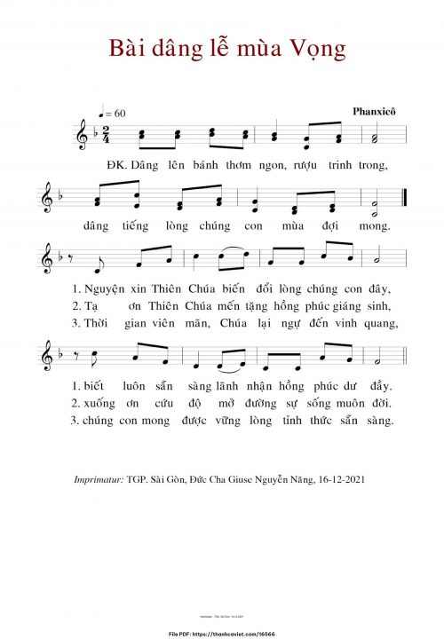 Bài dâng lễ mùa vọng - Phanxicô - trang 1