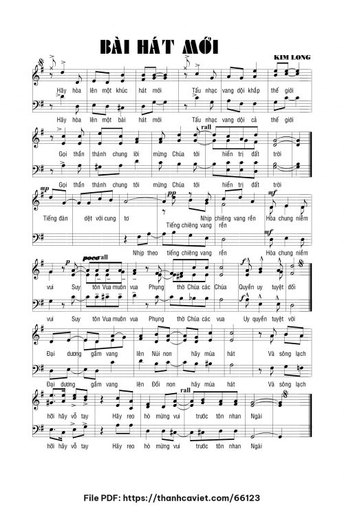 Bài hát mới - Lm. Kim Long - trang 1