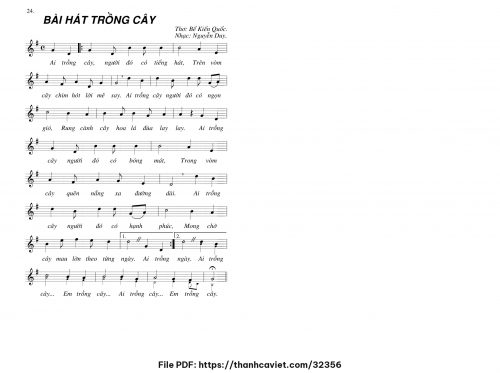 Bài hát trồng cây - Lm. Nguyễn Duy - trang 1