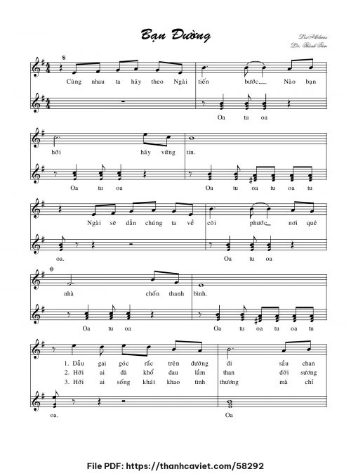 Bạn đường - Lm. Thành Tâm (Nhạc Ngoại, lời Việt) - trang 1