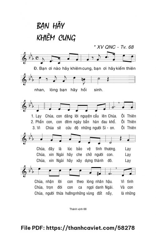 Bạn hãy khiêm cung - Lm. La Thập Tự - trang 1