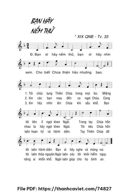 Bạn hãy nếm thử - Lm. La Thập Tự - trang 1