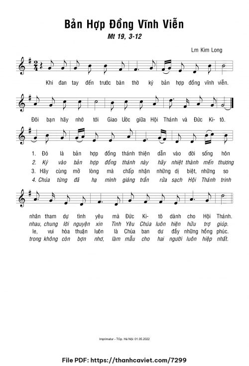 Bản hợp đồng vĩnh viễn - Lm. Kim Long - trang 1