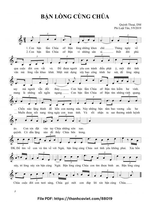 Bận lòng cùng Chúa - Sr. Quỳnh Thoại - trang 1