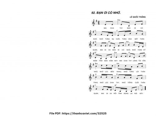 Bạn ơi có nhớ - Lê Quốc Thắng - trang 1